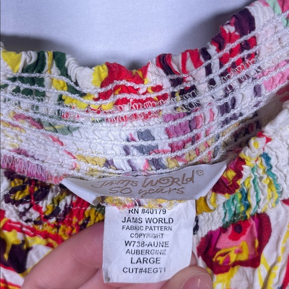 JAMS WORLD 50 YEARS WOMENS FLORAL PANTS PINK LARGE MADE IN HAWAII - Picture 3 of 5